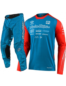 CONJUNTO TROY LEE DESIGNS 2021 MIX SE ULTRA MX LTD ADIDAS TEAM & GP - AZUL / LARANJA